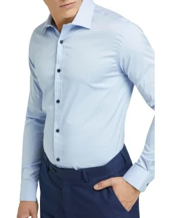 Oxford Stretch Travel Shirt In Blue -Cambridge Clothing shop 890751520 4 720x928