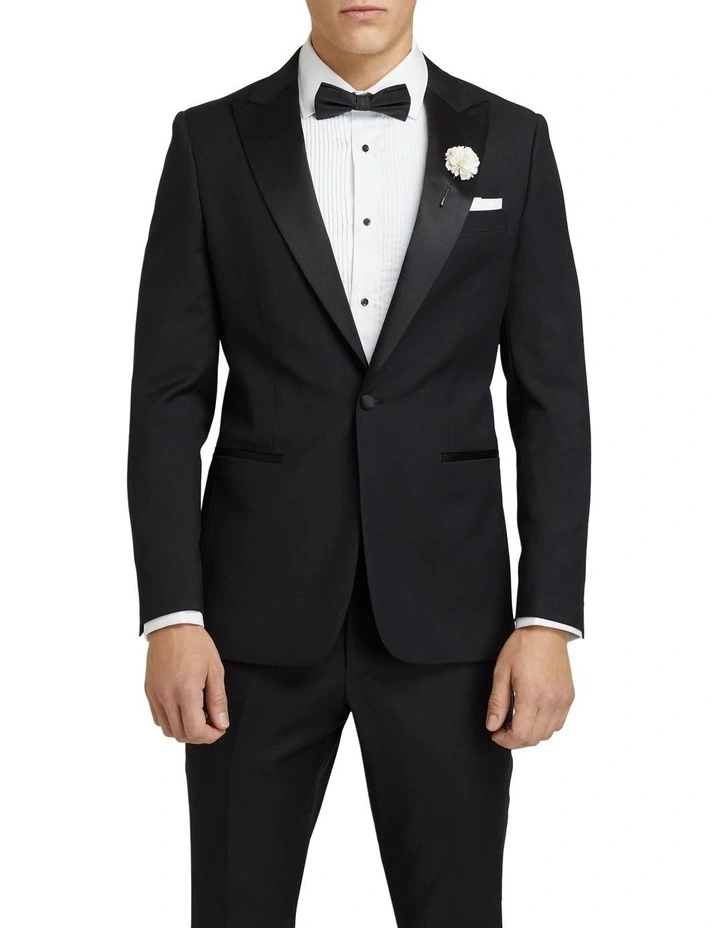 Oxford Peak Lapel Dinner Suit Jacket Black 3 Oxford Peak Lapel Dinner Suit Jacket Black