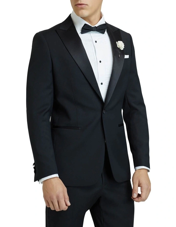 Oxford Peak Lapel Dinner Suit Jacket Black 4 Oxford Peak Lapel Dinner Suit Jacket Black - Image 2