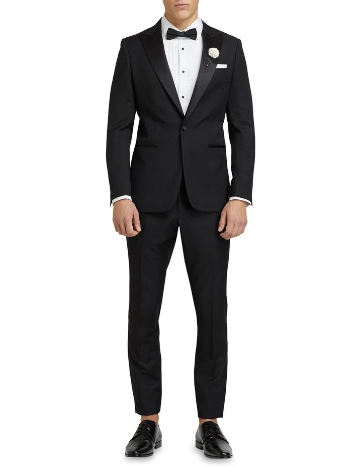 Oxford Peak Lapel Dinner Suit Jacket Black 7 Oxford Peak Lapel Dinner Suit Jacket Black - Image 5