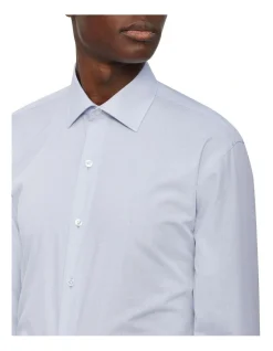 Calvin Klein Slim Long Sleeve Diagonal Dobby Business Shirt Good Grey -Cambridge Clothing shop 891854470 4 720x928