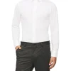 Calvin Klein Slim Long Sleeve Knitted Business Shirt White 2 Calvin Klein Slim Long Sleeve Knitted Business Shirt White -Cambridge Clothing shop 891854650 1 720x928