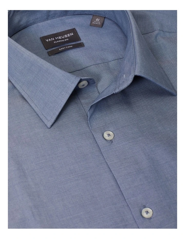 Van Heusen Classic Long Sleeve Plain Poplin Business Shirt Vintage Blue 6 Van Heusen Classic Long Sleeve Plain Poplin Business Shirt Vintage Blue - Image 4