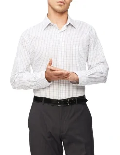 Van Heusen Classic Long Sleeve 2 Colour Check Business Shirt White