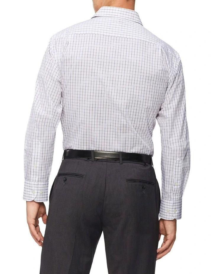 Van Heusen Classic Long Sleeve 2 Colour Check Business Shirt White 4 Van Heusen Classic Long Sleeve 2 Colour Check Business Shirt White - Image 2