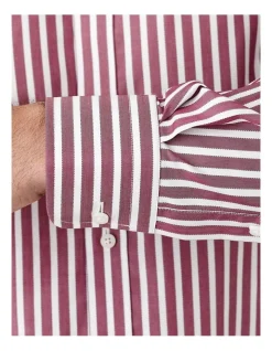 Dom Bagnato Tailored Fit Striped Giorgio Shirt Claret -Cambridge Clothing shop 901257580 901244620 4 720x928
