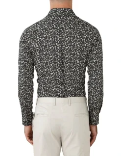 Gibson Slim Stretch Fit Motion Floral Print Long Sleeve Shirt Black/White 8 Gibson Slim Stretch Fit Motion Floral Print Long Sleeve Shirt Black/White -Cambridge Clothing shop 901493740 3 720x928