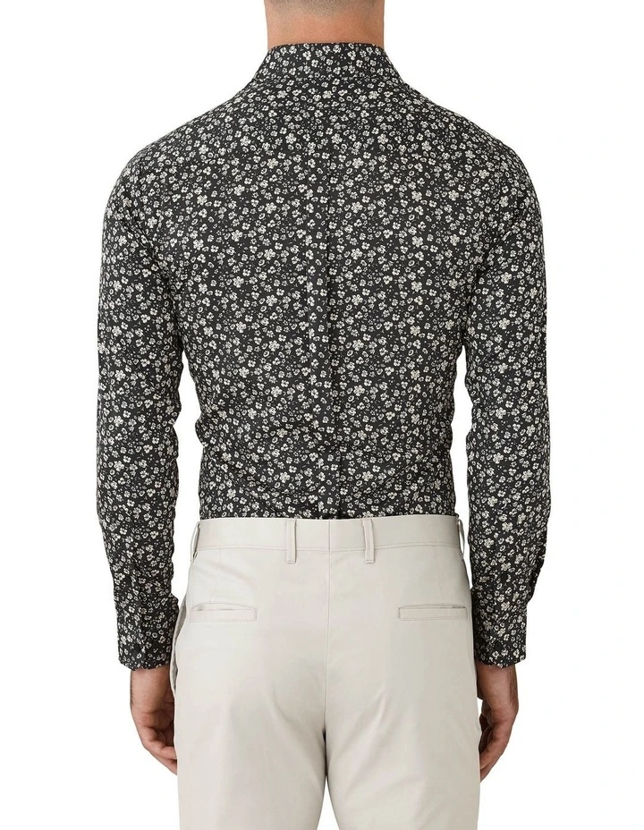 Gibson Slim Stretch Fit Motion Floral Print Long Sleeve Shirt Black/White 5 Gibson Slim Stretch Fit Motion Floral Print Long Sleeve Shirt Black/White - Image 3