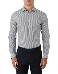 Gibson Slim Fit Motion Stripe Business Shirt Denim