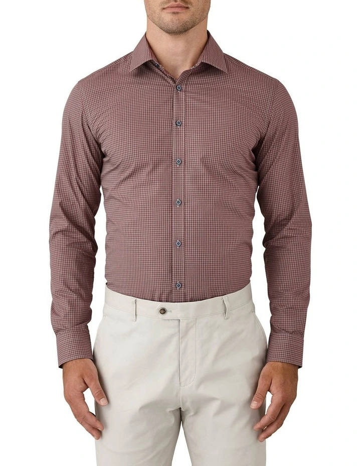 Gibson Slim Fit Flame Check Business Shirt Wine 3 Gibson Slim Fit Flame Check Business Shirt Wine