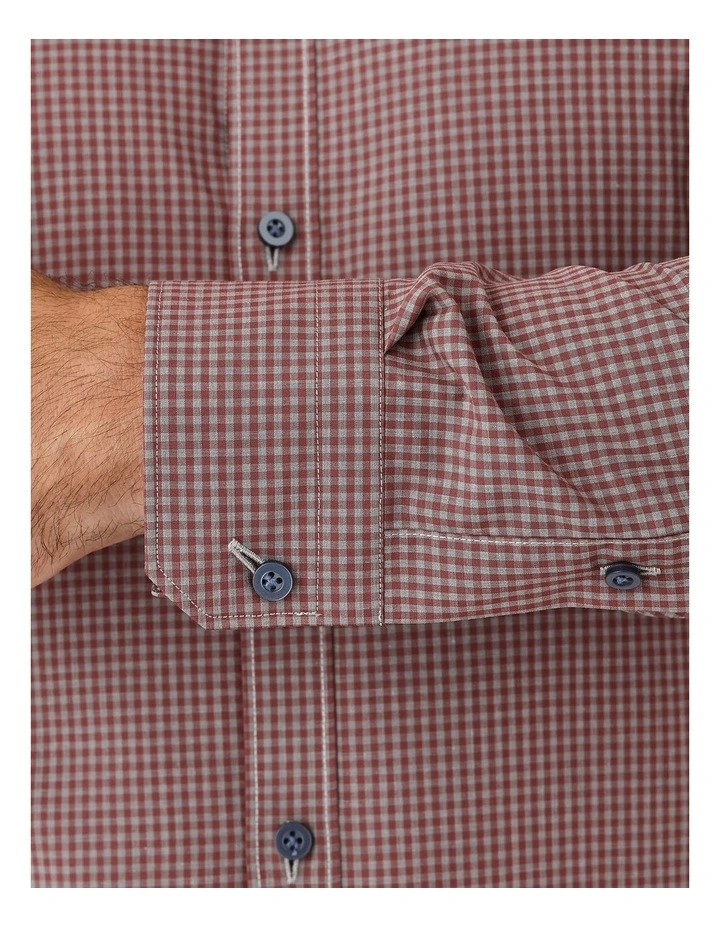 Gibson Slim Fit Flame Check Business Shirt Wine 6 Gibson Slim Fit Flame Check Business Shirt Wine - Image 4