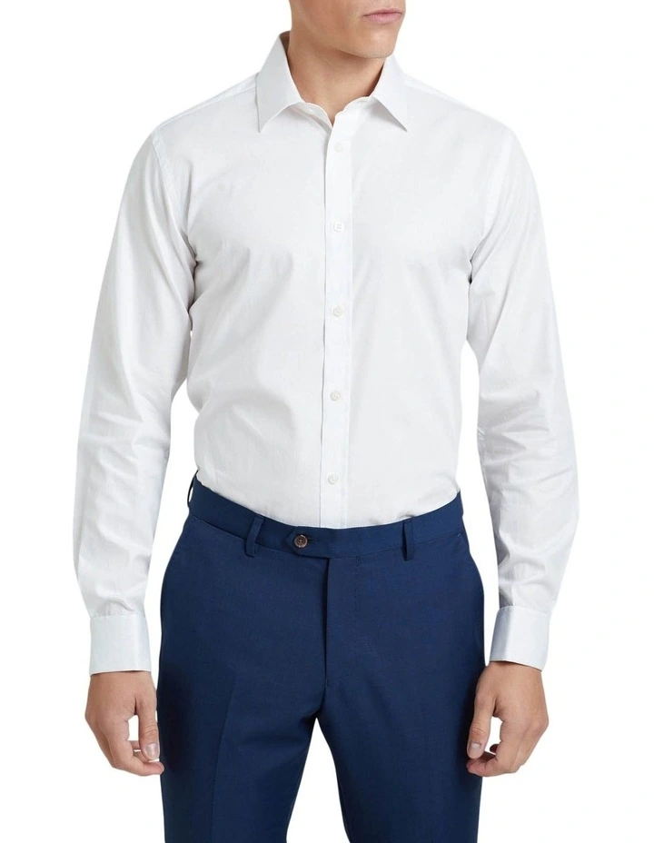 Oxford Beckton French Cuff Self Stripe Shirt In White 3 Oxford Beckton French Cuff Self Stripe Shirt In White