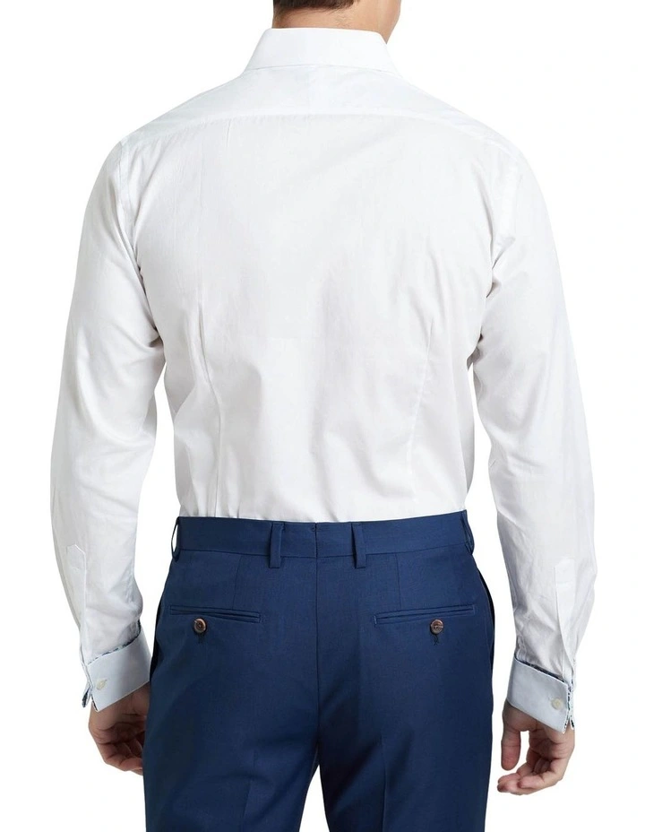 Oxford Beckton French Cuff Self Stripe Shirt In White 5 Oxford Beckton French Cuff Self Stripe Shirt In White - Image 3