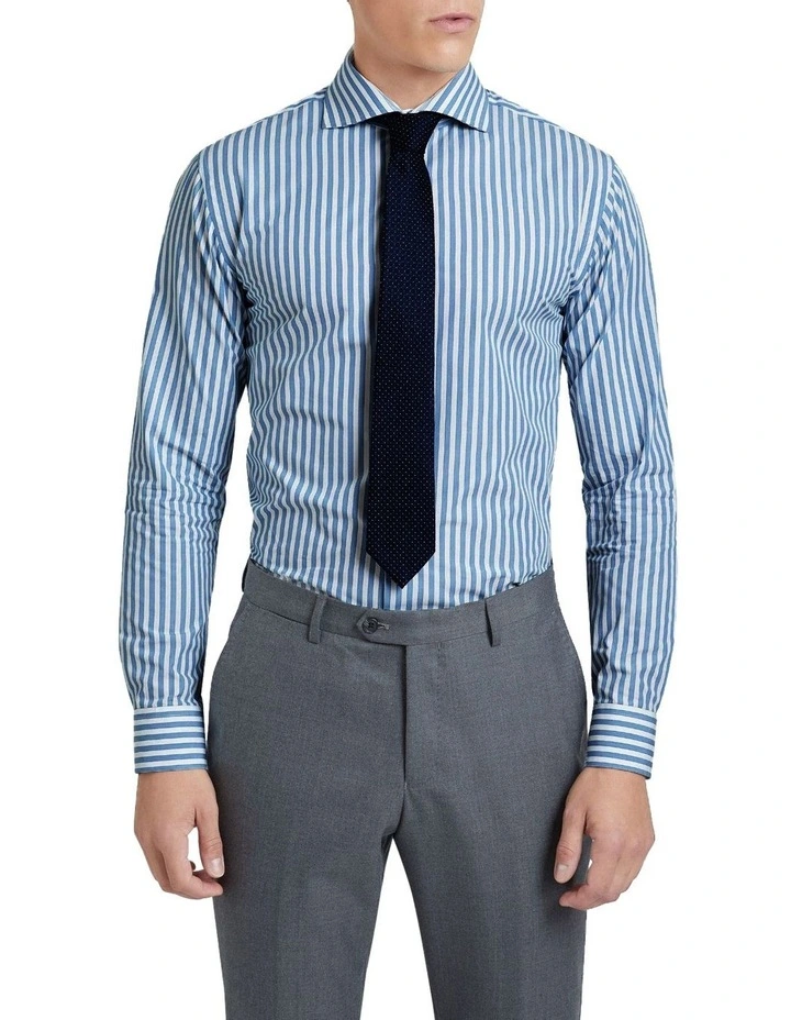 Oxford Trafalgar Striped Shirt In Blue 3 Oxford Trafalgar Striped Shirt In Blue