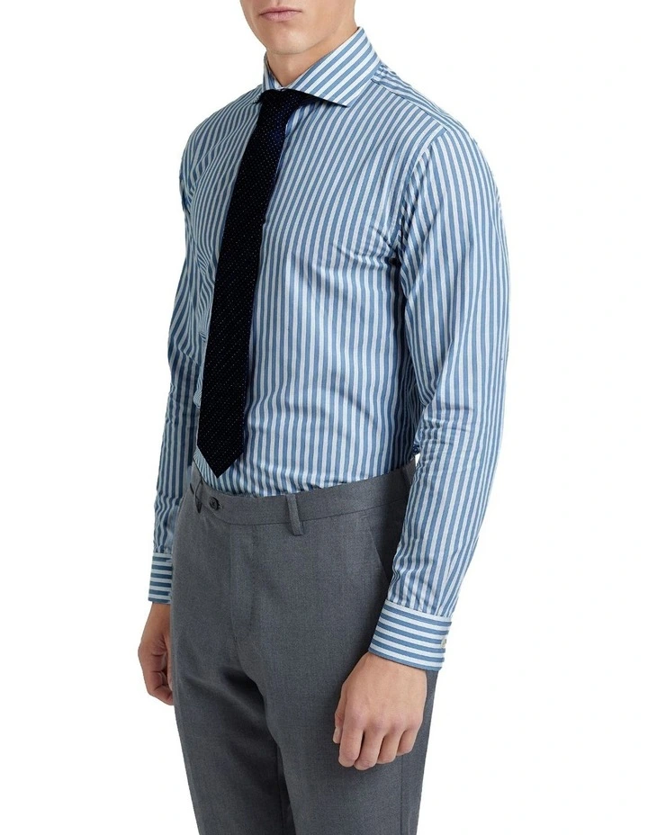 Oxford Trafalgar Striped Shirt In Blue 4 Oxford Trafalgar Striped Shirt In Blue - Image 2