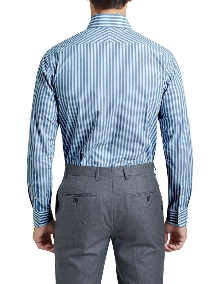 Oxford Trafalgar Striped Shirt In Blue 5 Oxford Trafalgar Striped Shirt In Blue - Image 3