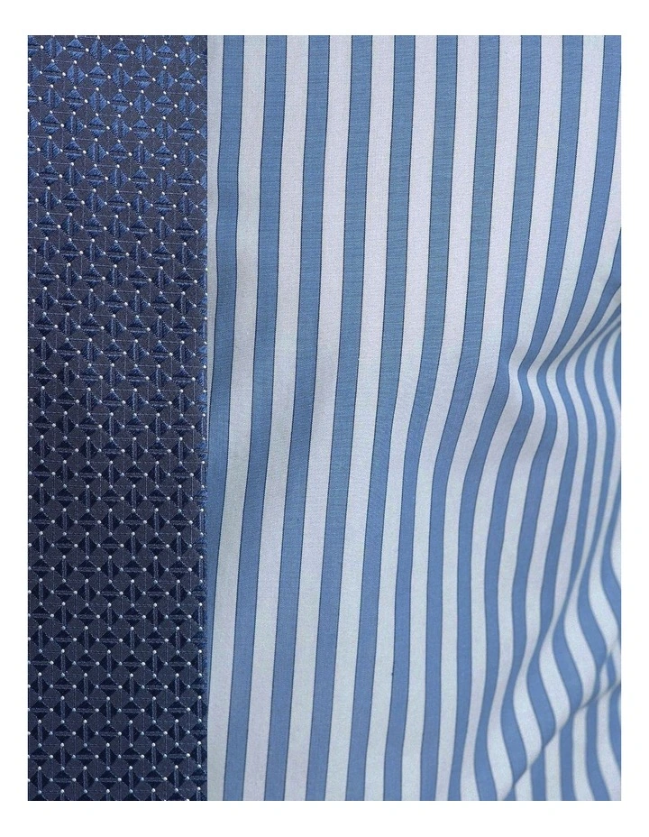 Oxford Trafalgar Striped Shirt In Blue 8 Oxford Trafalgar Striped Shirt In Blue - Image 6