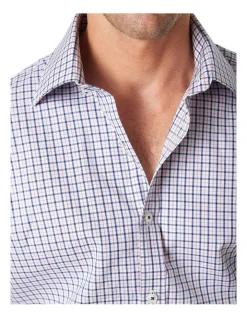 MJ Bale Hillingdon Gingham Shirt Navy -Cambridge Clothing shop 909448300 909383410 3 720x928