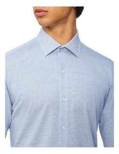 Calvin Klein Slim Long Sleeve Knitted Shirt In Sky -Cambridge Clothing shop 927758440 4 720x928