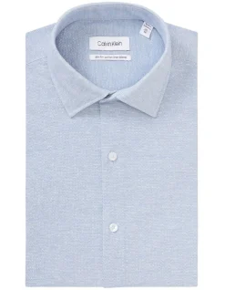 Calvin Klein Slim Long Sleeve Knitted Shirt In Sky -Cambridge Clothing shop 927758440 5 720x928
