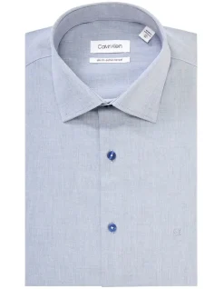 Calvin Klein Slim Long Sleeve Pinpoint Shirt In Blue Grey 11 Calvin Klein Slim Long Sleeve Pinpoint Shirt In Blue Grey -Cambridge Clothing shop 927759340 5 720x928