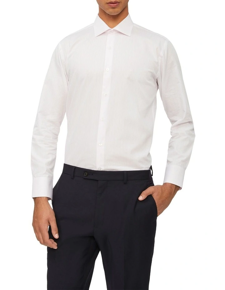 Calvin Klein Slim Long Sleeve Dobby Stripe Shirt In Pink 3 Calvin Klein Slim Long Sleeve Dobby Stripe Shirt In Pink