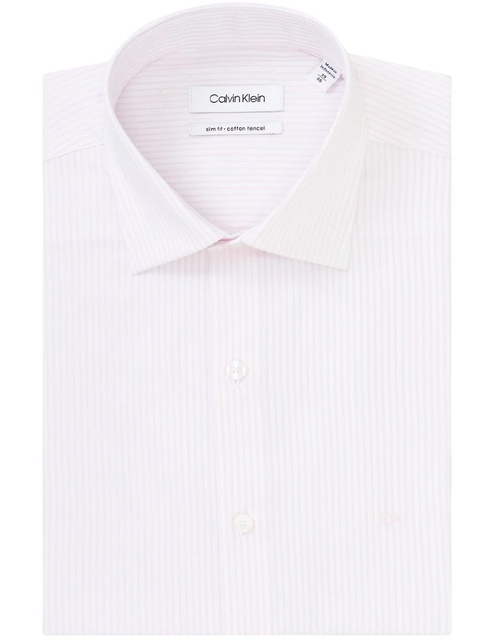 Calvin Klein Slim Long Sleeve Dobby Stripe Shirt In Pink 7 Calvin Klein Slim Long Sleeve Dobby Stripe Shirt In Pink - Image 5
