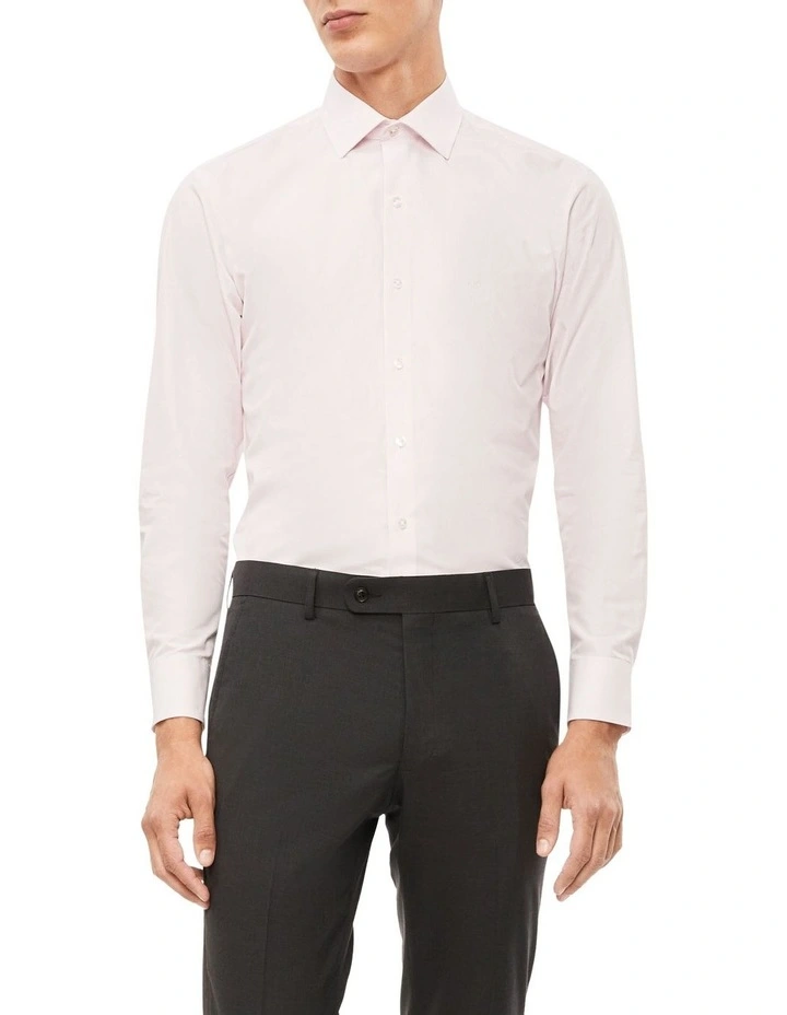Calvin Klein Slim Long Sleeve Mini Check Shirt In Pink 3 Calvin Klein Slim Long Sleeve Mini Check Shirt In Pink