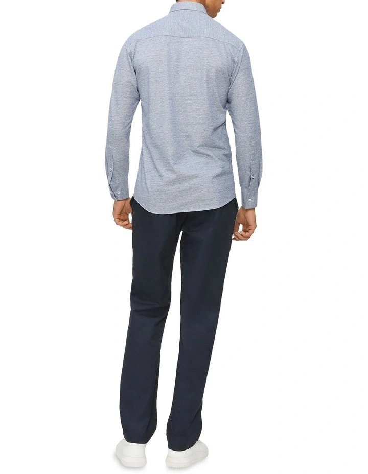 Calvin Klein Slim Long Sleeve Knitted Shirt In Navy 5 Calvin Klein Slim Long Sleeve Knitted Shirt In Navy - Image 3