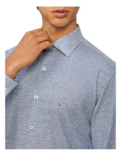 Calvin Klein Slim Long Sleeve Knitted Shirt In Navy 10 Calvin Klein Slim Long Sleeve Knitted Shirt In Navy -Cambridge Clothing shop 927759700 4 720x928