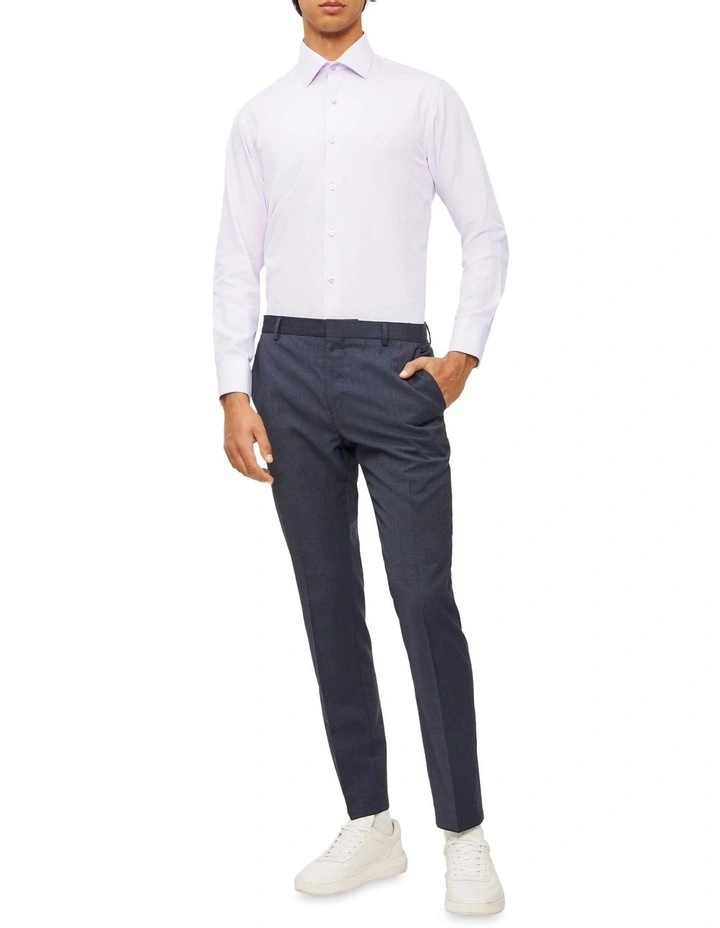 Calvin Klein Slim Long Sleeve Dobby Shirt In Purple 4 Calvin Klein Slim Long Sleeve Dobby Shirt In Purple - Image 2