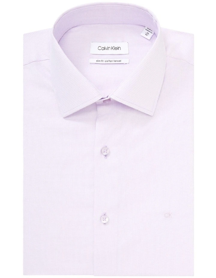 Calvin Klein Slim Long Sleeve Dobby Shirt In Purple 7 Calvin Klein Slim Long Sleeve Dobby Shirt In Purple - Image 5