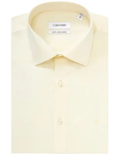 Calvin Klein Slim Long Sleeve Pinpoint Shirt In Yellow 11 Calvin Klein Slim Long Sleeve Pinpoint Shirt In Yellow -Cambridge Clothing shop 927760240 5 720x928
