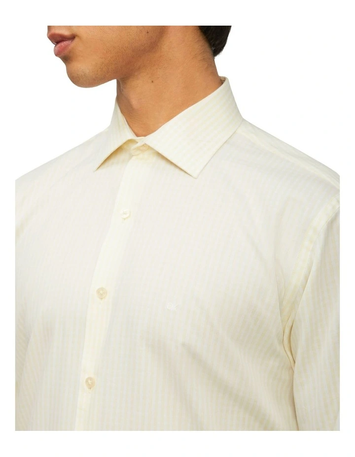Calvin Klein Slim Long Sleeve Marle Check Shirt In Ecru 6 Calvin Klein Slim Long Sleeve Marle Check Shirt In Ecru - Image 4