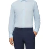 Calvin Klein Slim Long Sleeve Pinpoint Shirt In Blue -Cambridge Clothing shop 927760510 1 720x928