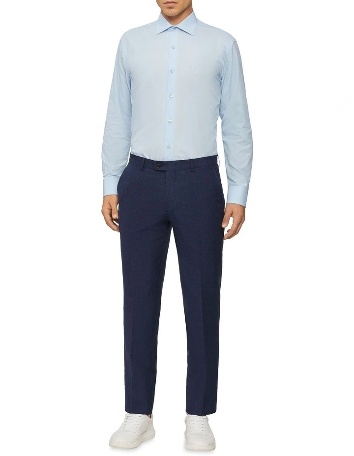 Calvin Klein Slim Long Sleeve Pinpoint Shirt In Blue 4 Calvin Klein Slim Long Sleeve Pinpoint Shirt In Blue - Image 2