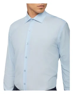 Calvin Klein Slim Long Sleeve Pinpoint Shirt In Blue 9 Calvin Klein Slim Long Sleeve Pinpoint Shirt In Blue -Cambridge Clothing shop 927760510 4 720x928