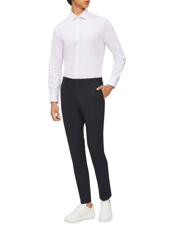 Calvin Klein Slim Long Sleeve Dobby Stripe Shirt In Purple 4 Calvin Klein Slim Long Sleeve Dobby Stripe Shirt In Purple - Image 2