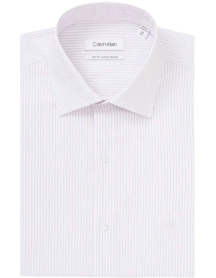 Calvin Klein Slim Long Sleeve Dobby Stripe Shirt In Purple 7 Calvin Klein Slim Long Sleeve Dobby Stripe Shirt In Purple - Image 5