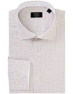 Van Heusen Black Label Slim Long Sleeve Twill Check Shirt In Brown -Cambridge Clothing shop 929029150 3 720x928