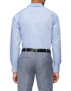 Van Heusen Black Label Tailored 2 Colour Dobby Check Shirt In Blue -Cambridge Clothing shop 929029510 2 720x928