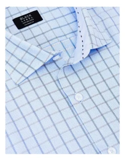 Van Heusen Black Label Tailored 2 Colour Dobby Check Shirt In Blue -Cambridge Clothing shop 929029510 3 720x928
