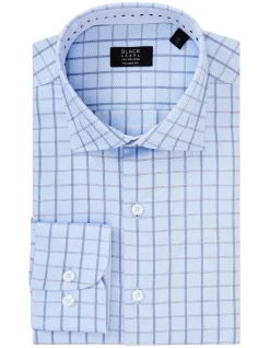 Van Heusen Black Label Tailored 2 Colour Dobby Check Shirt In Blue -Cambridge Clothing shop 929029510 4 720x928