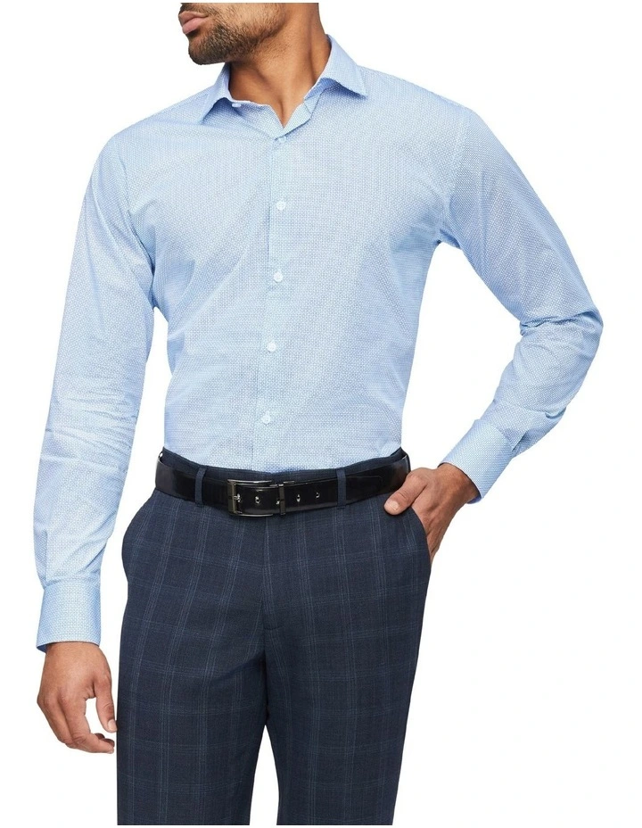 Van Heusen Black Label Tailored Diamond Print Shirt In Blue 3 Van Heusen Black Label Tailored Diamond Print Shirt In Blue