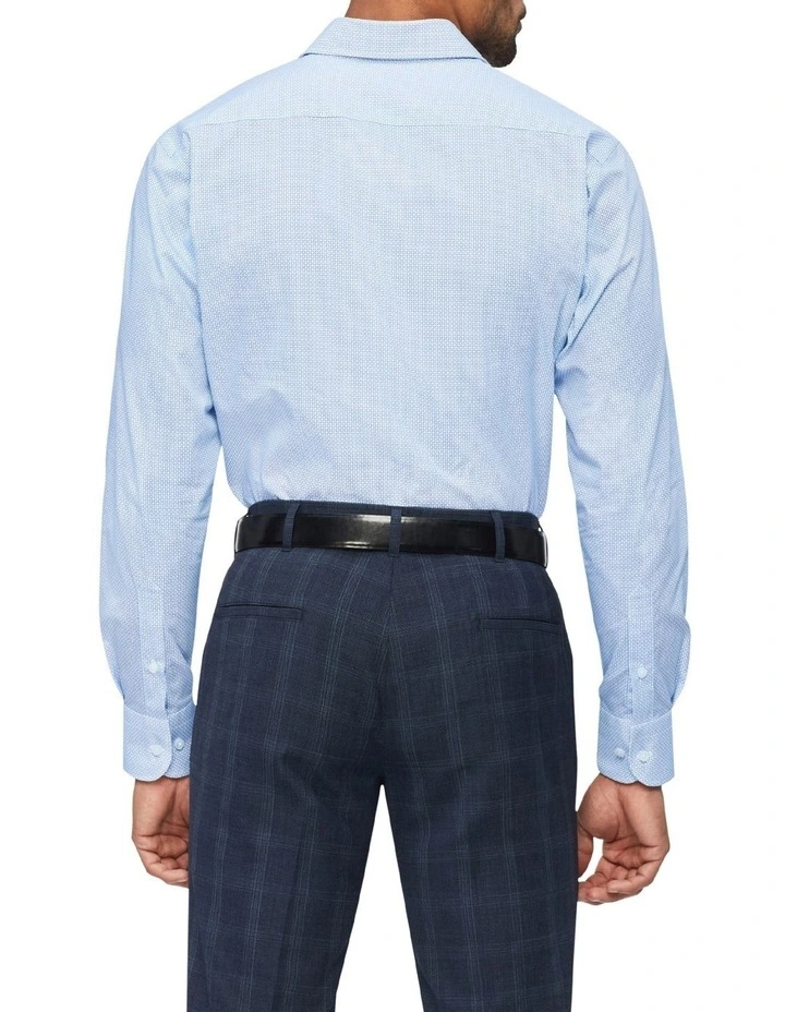 Van Heusen Black Label Tailored Diamond Print Shirt In Blue 4 Van Heusen Black Label Tailored Diamond Print Shirt In Blue - Image 2