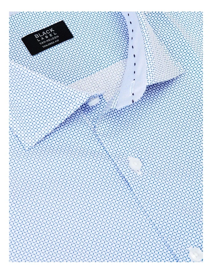 Van Heusen Black Label Tailored Diamond Print Shirt In Blue 5 Van Heusen Black Label Tailored Diamond Print Shirt In Blue - Image 3