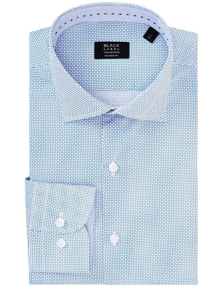 Van Heusen Black Label Tailored Diamond Print Shirt In Blue 6 Van Heusen Black Label Tailored Diamond Print Shirt In Blue - Image 4