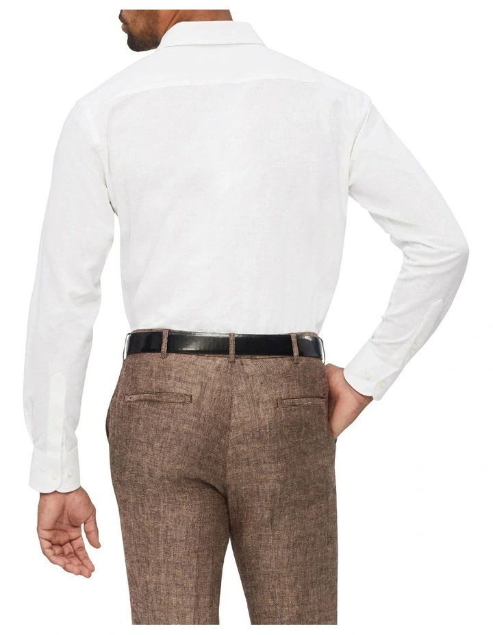 Van Heusen Black Label Tailored Plain Linen Shirt In White 4 Van Heusen Black Label Tailored Plain Linen Shirt In White - Image 2
