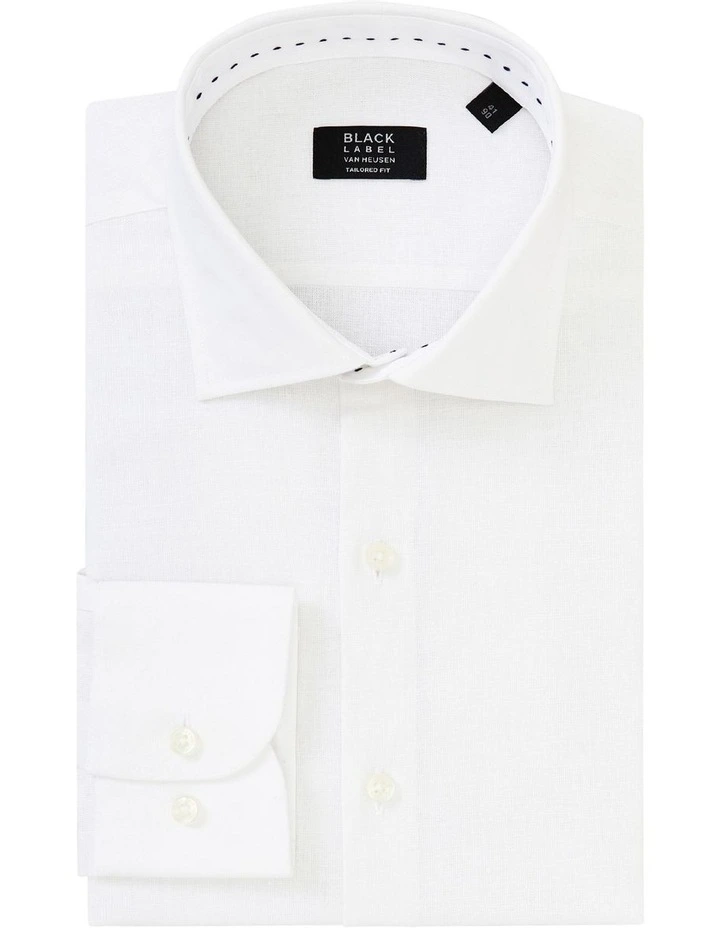 Van Heusen Black Label Tailored Plain Linen Shirt In White 5 Van Heusen Black Label Tailored Plain Linen Shirt In White - Image 3