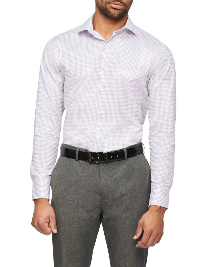 Van Heusen Black Label Slim Long Sleeve Twill Check Shirt In Purple 3 Van Heusen Black Label Slim Long Sleeve Twill Check Shirt In Purple